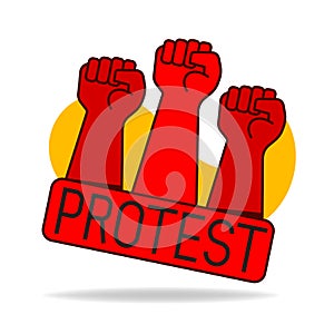 Fist Male Hand, Proletarian Protest Symbol. Power Sign