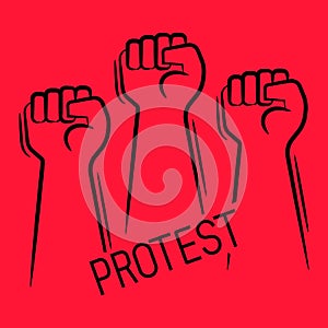 Fist Male Hand, Proletarian Protest Symbol. Vector Suitable For Greeting Card, Poster Or T-shirt Printing