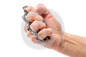 Fist with metal knuckles