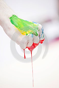 Fist with paint