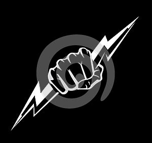 Fist of Power, Knuckles and Lightning Bolt Symbol