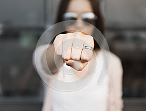 Fist Punch Athlete Boxing Conflict Exercise Concept