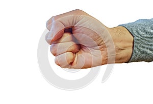 Fist punch hand isolated man  hand