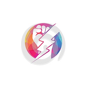 Fist Thunder Power Logo Design.