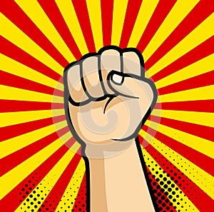 Fisticuff comic book pop art, vector illustration.