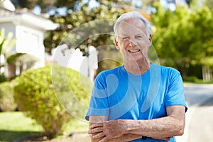 Fit, active, elderly man outdoors