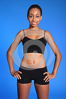 Fit athletic african american sports woman torso