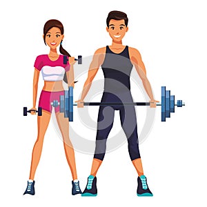 Fit couple doing exercise