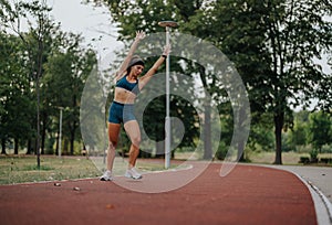 Fit girl demonstrating impressive flexibility and strength with 360-degree cartwheels in a green park.