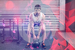 Fit man lifting dumbbells