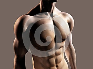 Fit man showing chest and abs