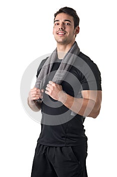 Fit Man With a Towel on His Neck