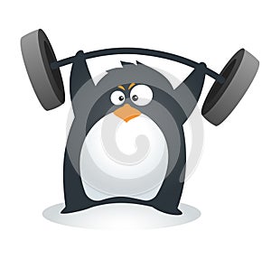 Fit Penguin Weight Lifting