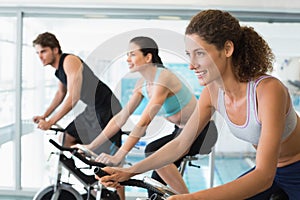 Fit people in a spin class