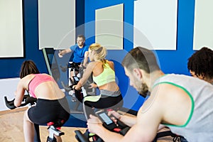 Fit people in a spin class