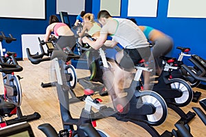 Fit people in a spin class