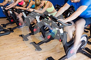 Fit people in a spin class