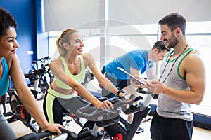 Fit people in a spin class