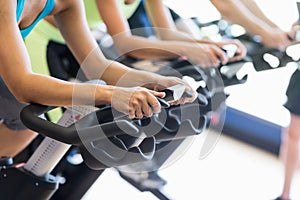 Fit people in a spin class