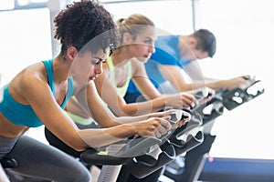 Fit people in a spin class