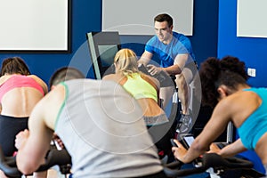 Fit people in a spin class