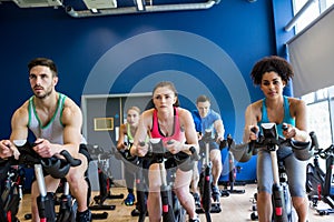 Fit people in a spin class