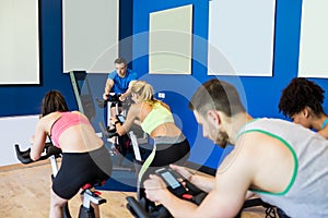 Fit people in a spin class