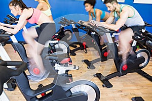 Fit people in a spin class