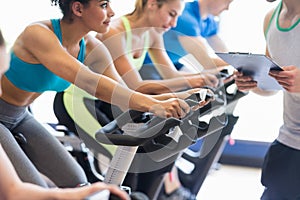 Fit people in a spin class