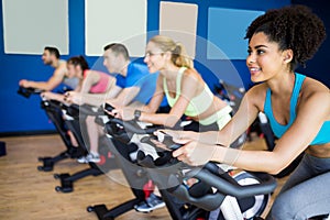 Fit people in a spin class