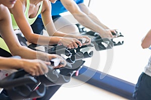 Fit people in a spin class