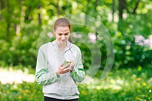 Fit sportive women jogging in the park