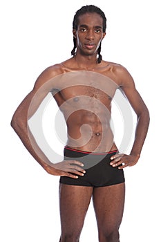 fit torso healthy body of young African man