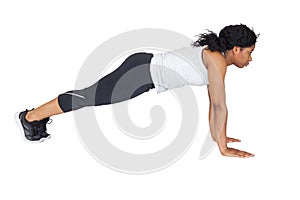 Fit woman doing push up