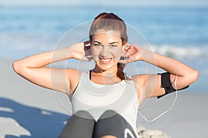 Fit woman doing sit up