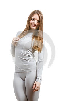 Fit woman in thermolinen underwear