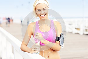 Fit woman with water