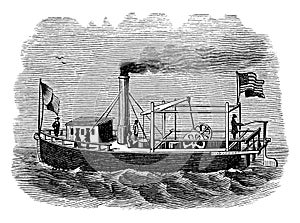 Fitch Steamboat, vintage illustration