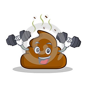 Fitnes Poop emoticon character cartoon