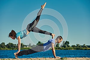 Fitness acroyoga practice