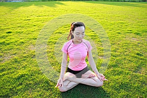 Fitness Asian Chinese woman do yoga