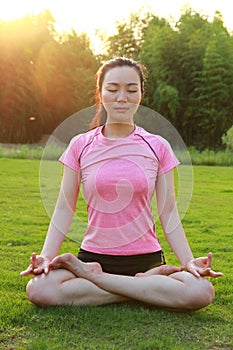 Fitness Asian Chinese woman do yoga