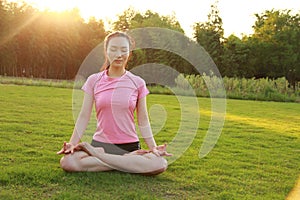 Fitness Asian Chinese woman do yoga