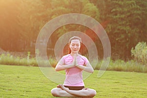 Fitness Asian Chinese woman do yoga