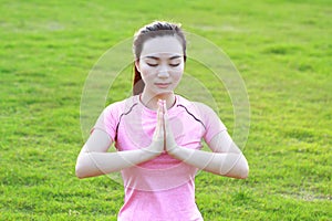 Fitness Asian Chinese woman do yoga