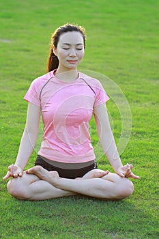 Fitness Asian Chinese woman do yoga