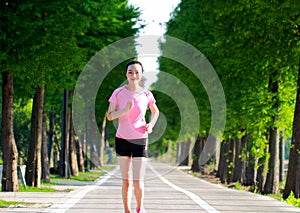 Fitness Asian Chinese woman sport running jogging