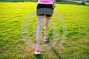 Fitness Asian Chinese woman sport running jogging