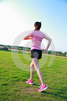 Fitness Asian Chinese woman sport running jogging