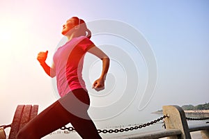 Fitness asian woman running
